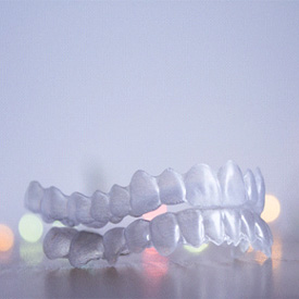 Closeup of Invisalign alternative in Eatontown