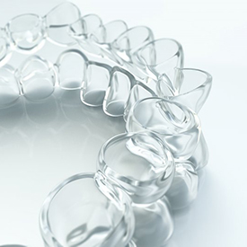 Closeup of Invisalign in Staten Island on white background